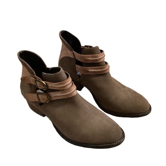 Steve Madden Raskal Suede women's bootie boots buckle 8 - Picture 2 of 11